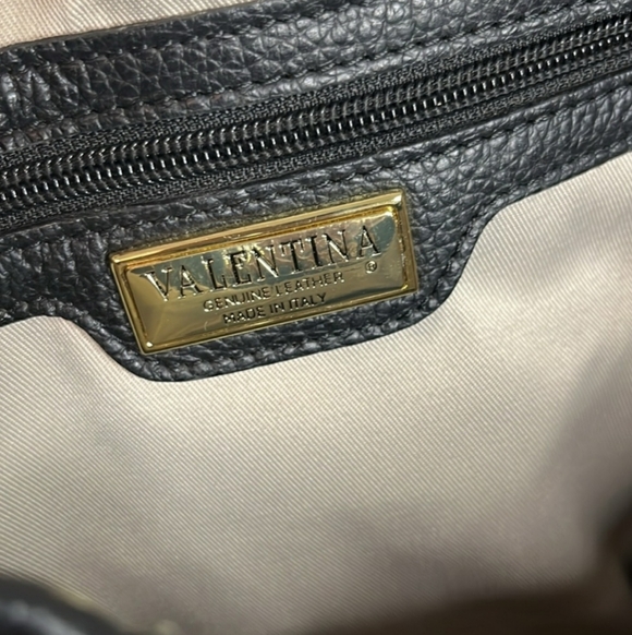 Valentina Black Backpack Bag Pebble Lether Tan Straps NEW 🤎 Retail $349- - Picture 2 of 7